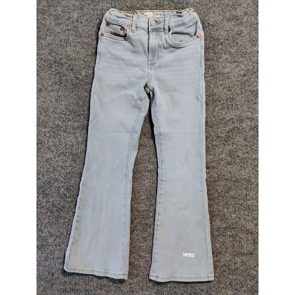 Levi's 721 High Rise Flare Jeans Women youth Size 8 Light Wash Stretch Denim